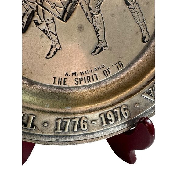 Bicentennial Of The United States Of America 1776-1976 Pewter Plate "The Spirit - Picture 3 of 7